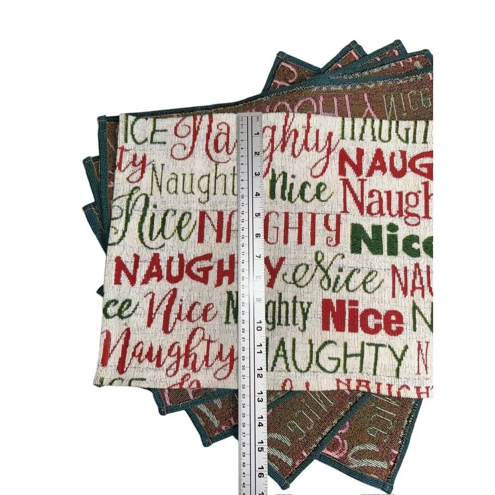 Christmas Placemats Set of 6 Naughty and Nice 13
